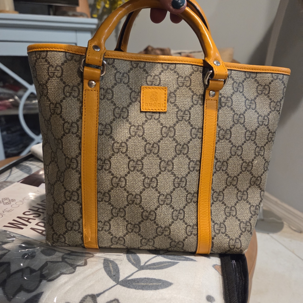 Gucci Beige and Orange Tote Bag
